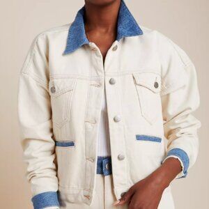 Just Female Sika Contrast Denim Jacket Small S